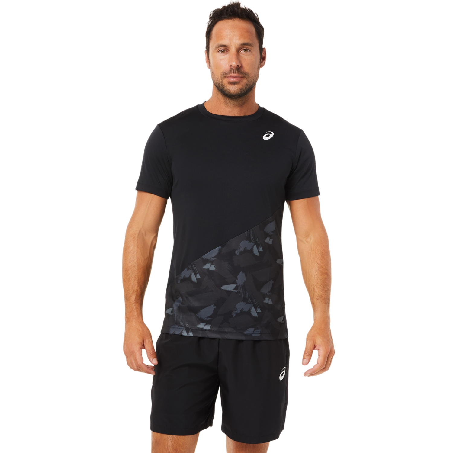 ASICS GRAPHIC PRINT T-SHIRT PERFORMANCE in BLACK