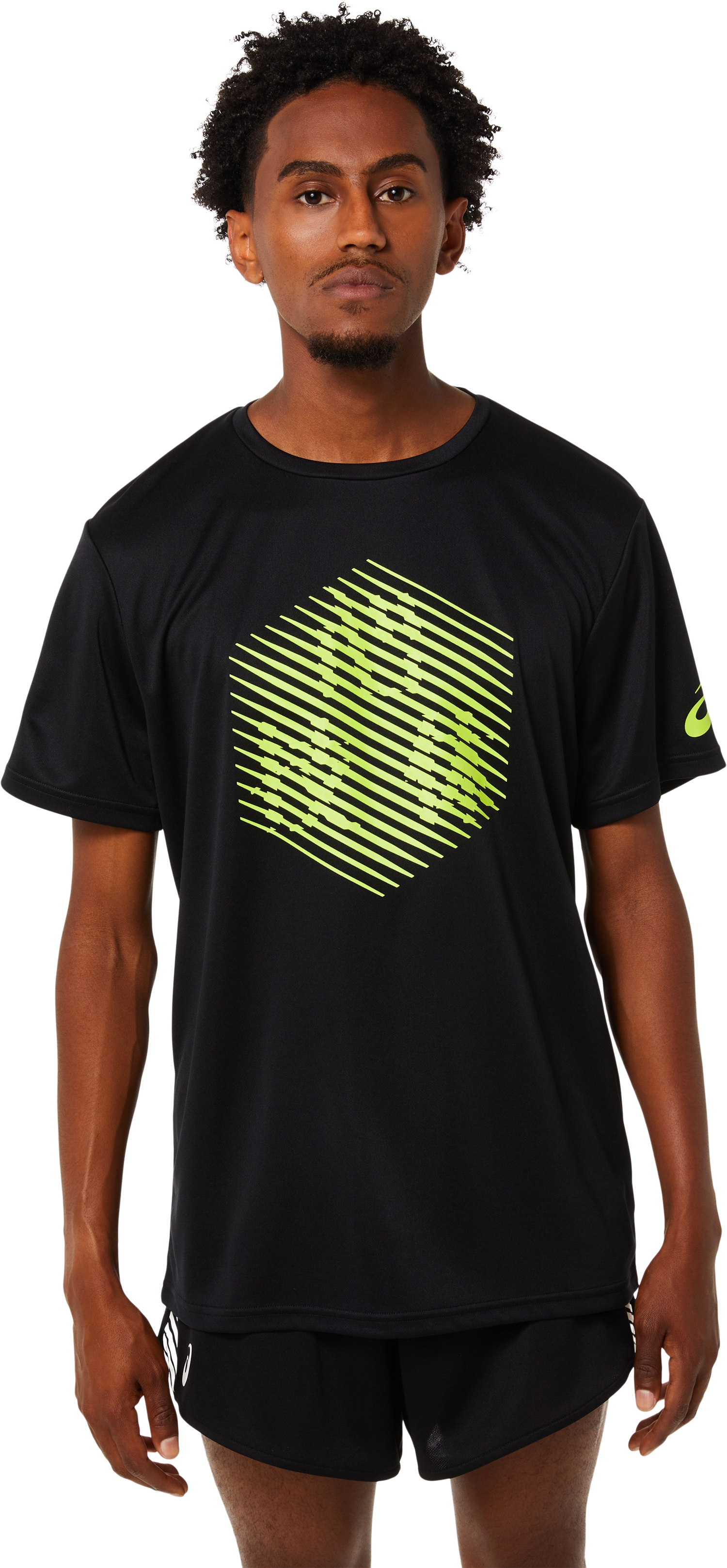 ASICS GRAPHIC PRINT T-SHIRT PERFORMANCE in BLACK