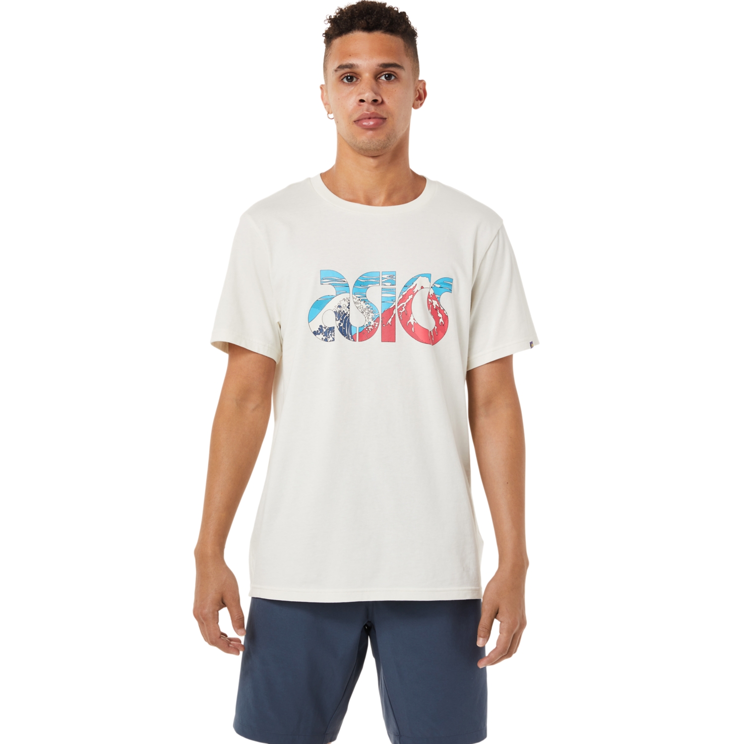 ASICS GRAPHIC PRINT T-SHIRT in CREAM
