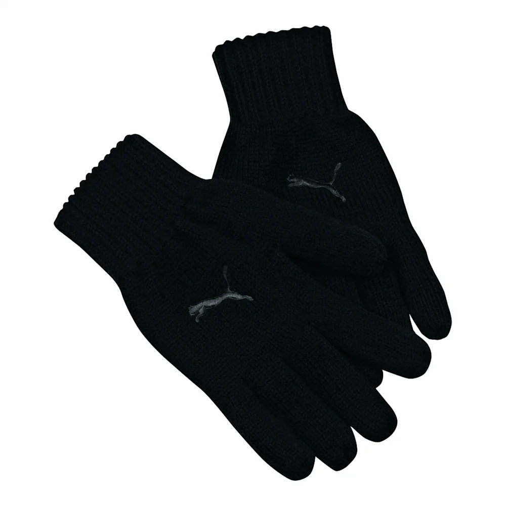 PUMA FUNDAMENTALS KNIT GLOVES in BLACK