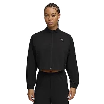 PUMA URBAN CROPPED SWEAT JACKET BLA in Standard