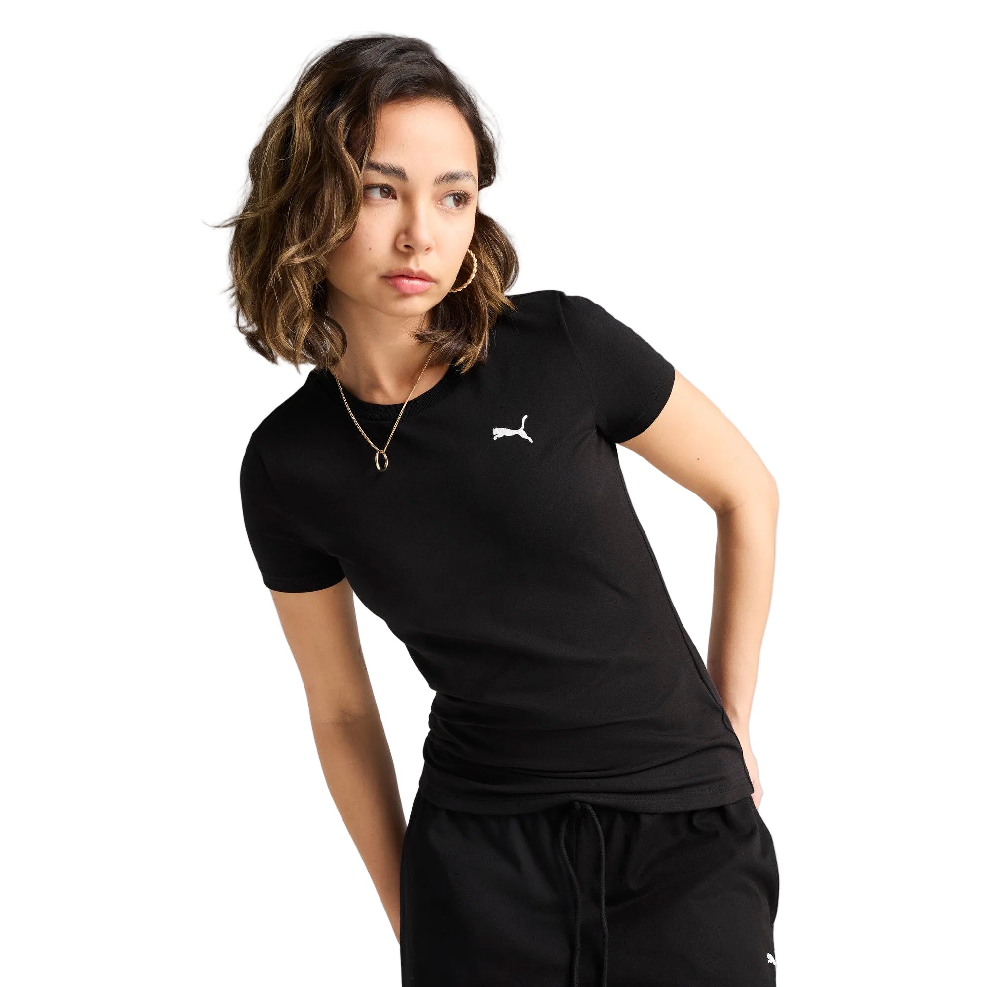 PUMA USP CHEST CAT TEE BLACK-TURBUL in Standard