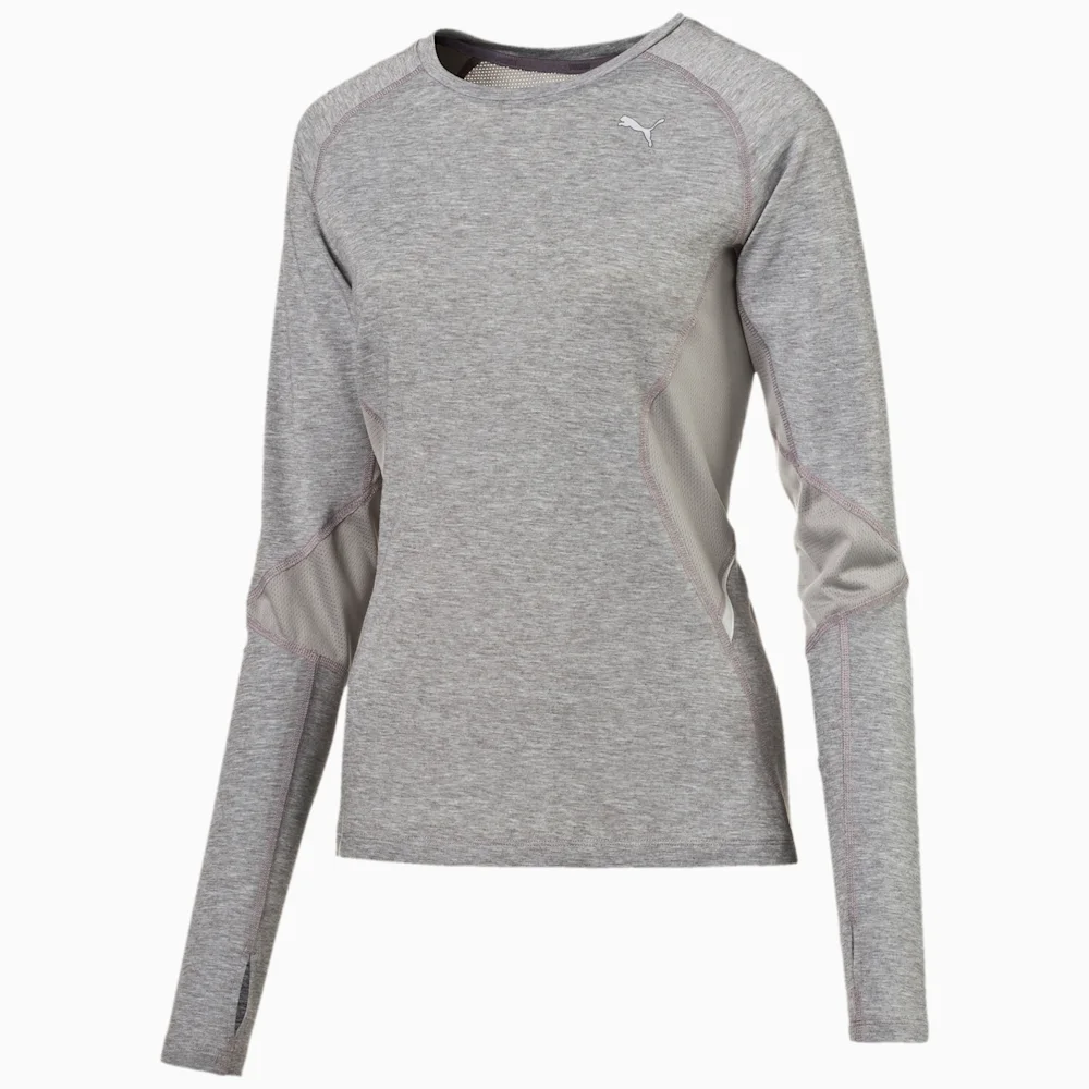 PUMA L S TEE W MEDIUM GRAY HEATHER in Standard