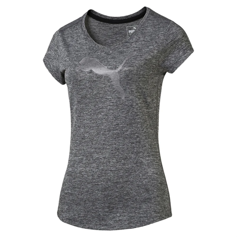 PUMA HEATHER CAT TEE BLACK HEATHER in Standard