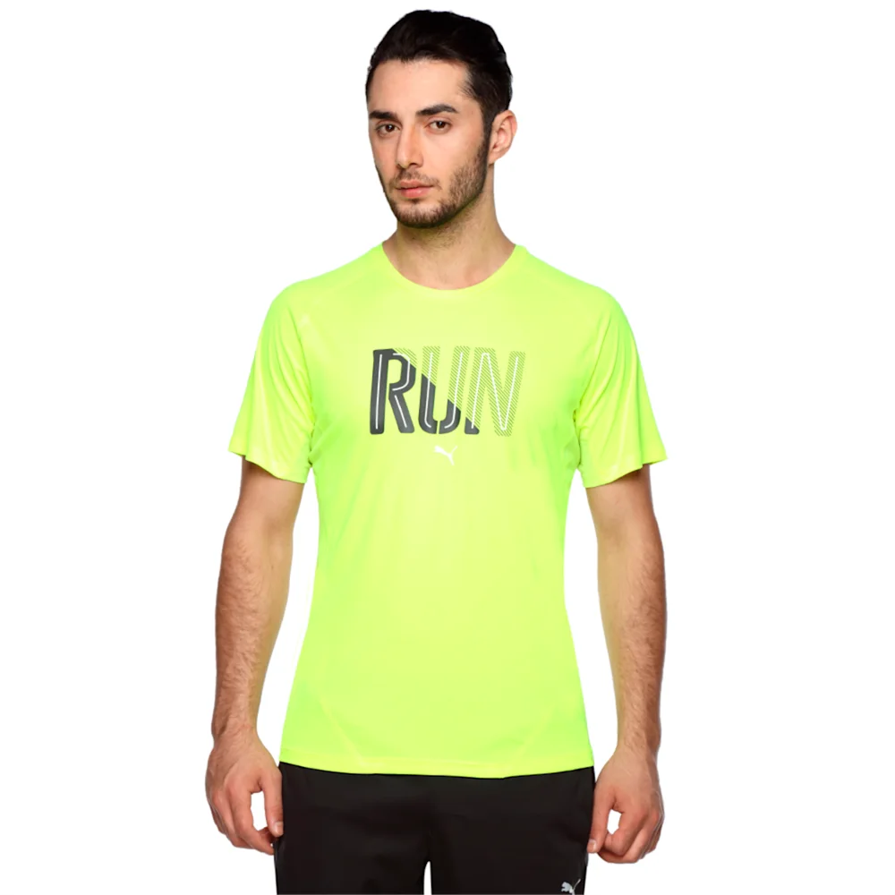 PUMA RUN S S TEE SAFETY in YELLOW