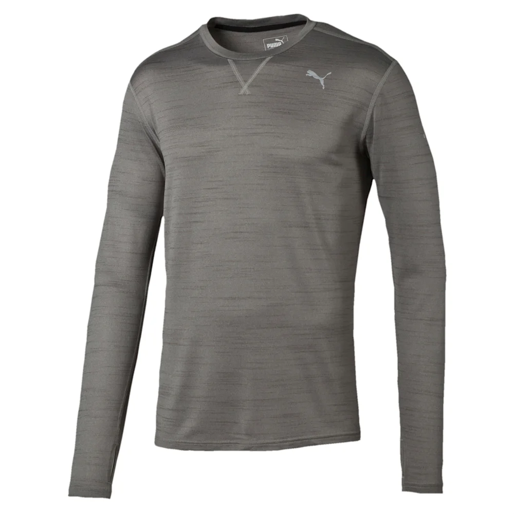 PUMA REBEL-RUN L S TEE MEDIUM in GRAY