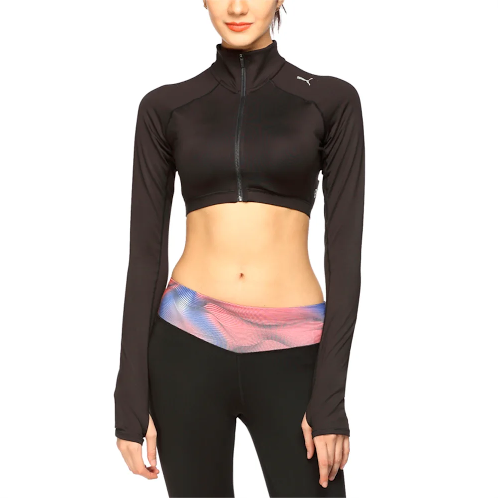 PUMA ALL EYES ON ME LSLV CROP BLACK-SOLI in Standard