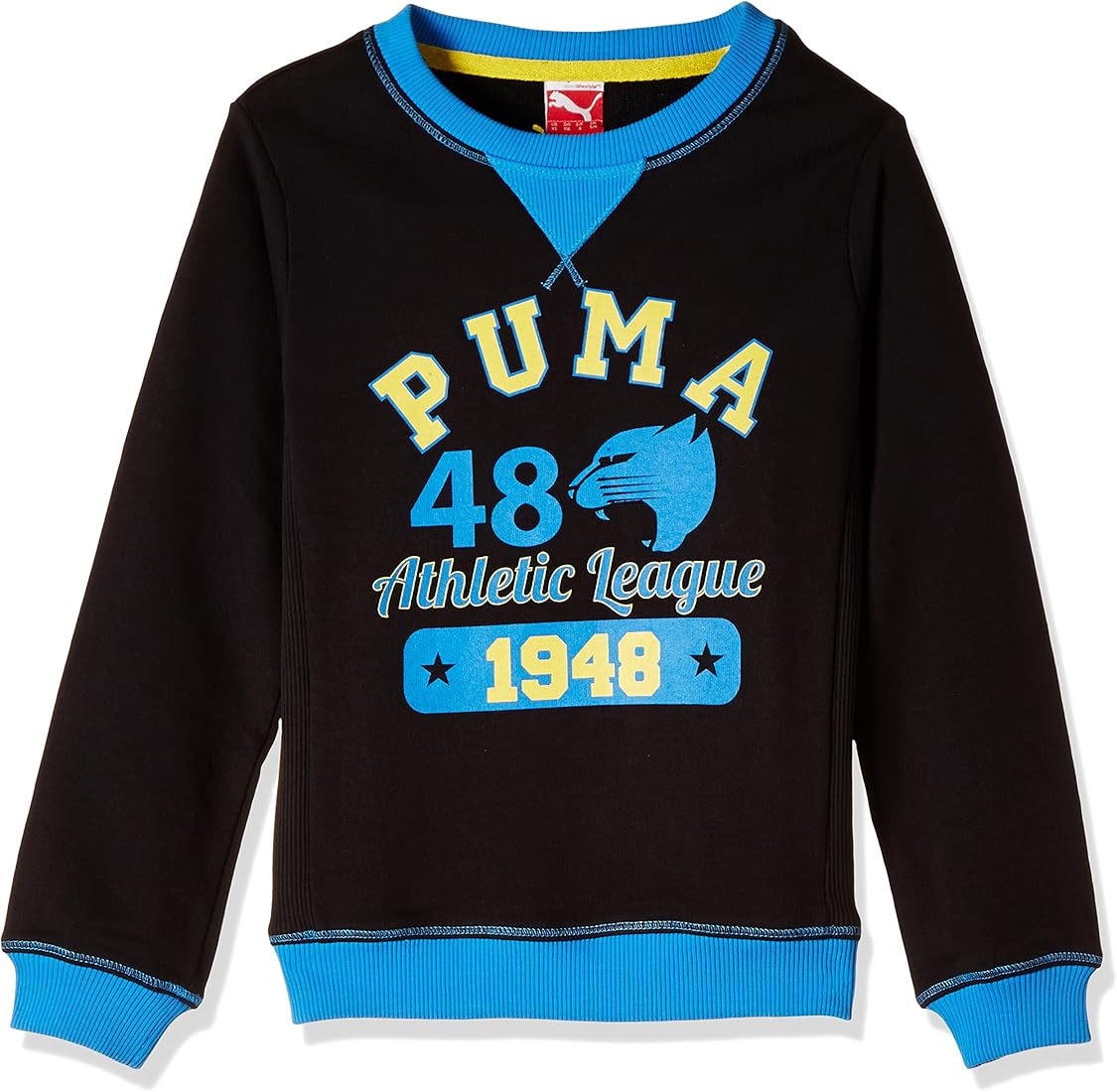 PUMA PRINTED TERRY SWEAT in BLACK