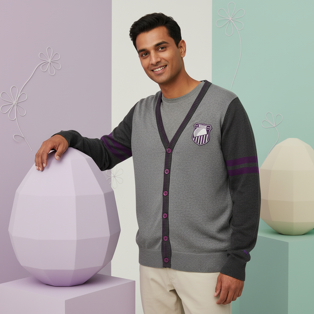 PUMA CARDIGAN MEDIUM GRAY HEATHER in Standard