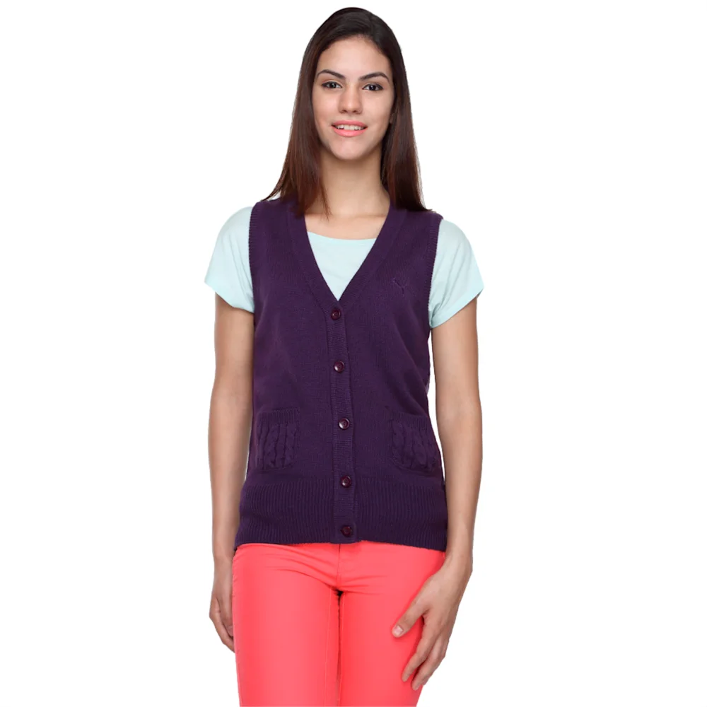 PUMA WNS KNITTED VEST 2 BLACKBERRY in Standard