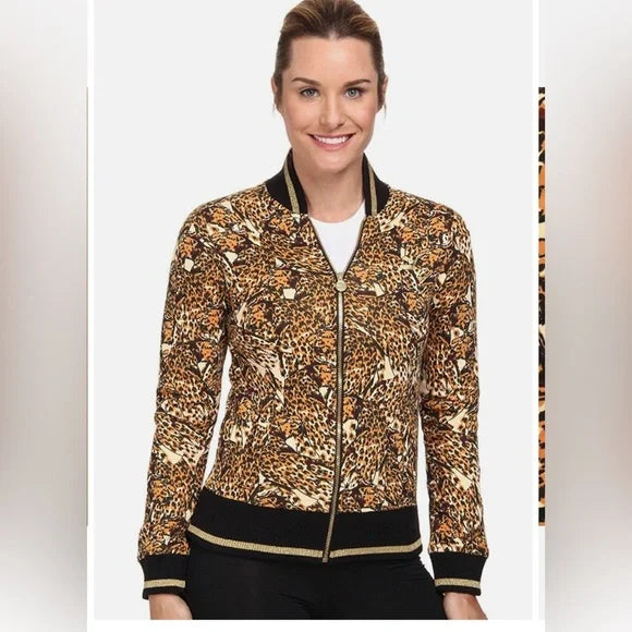 PUMA PRINTED BOMBER SWEAT CASHEW in Standard