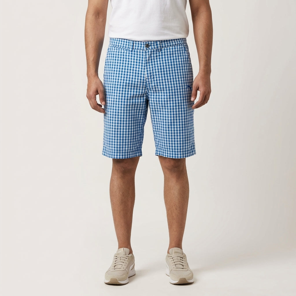 PUMA WOVEN CHECK SHORTS VICTORIA BL in Standard