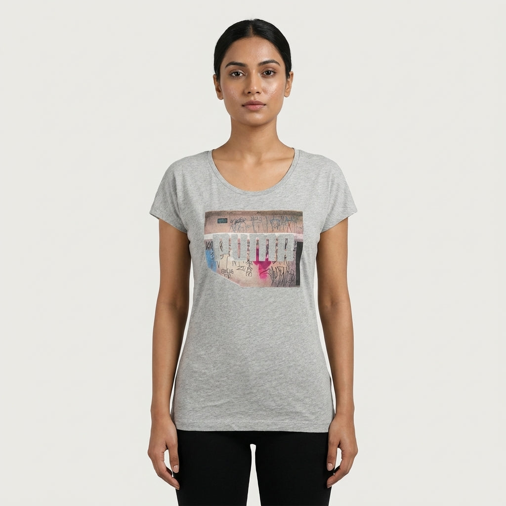 PUMA SUMMER COLLAB TEE LIGHT GRAY H in Standard