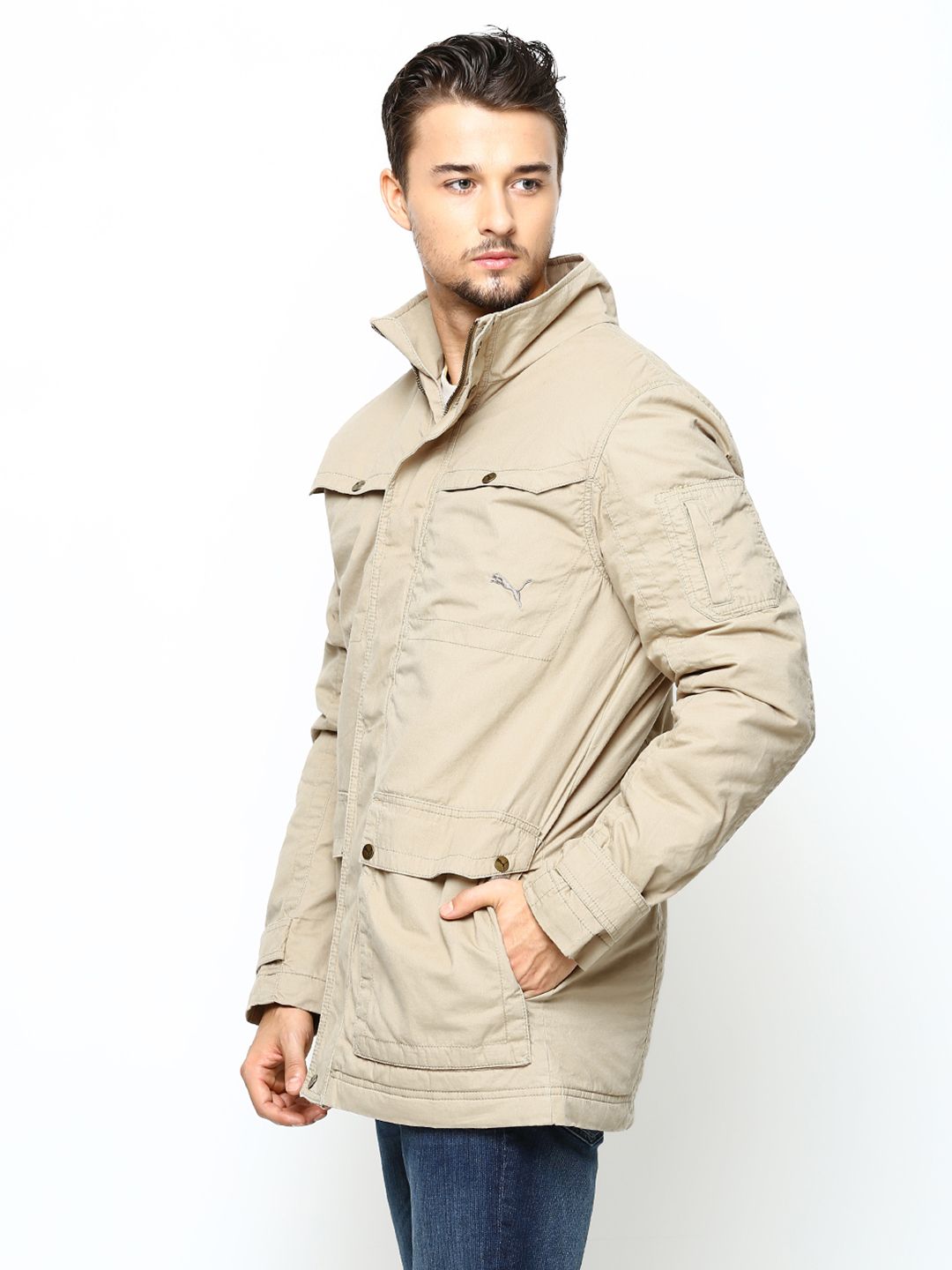 PUMA MEN S CANVAS CARGO JACKET DUNE in Standard