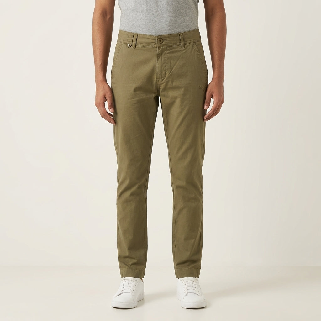 PUMA WOVEN PANTS BURNT in OLIVE