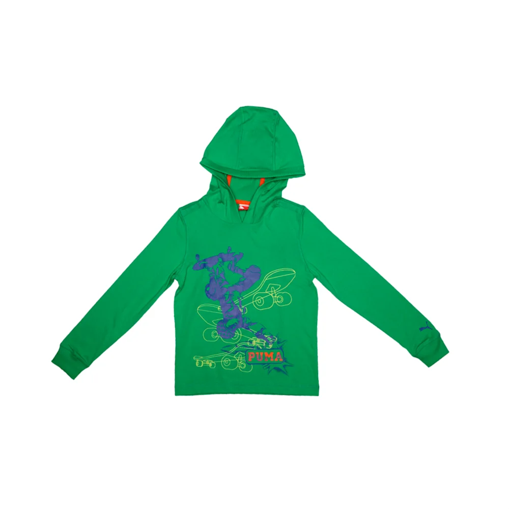 PUMA LS GRAPHIC HOODED TEE FER in Standard