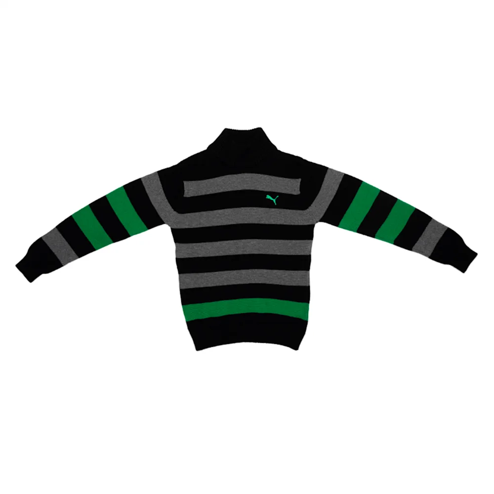 PUMA STRIPED SWEATER in BLACK