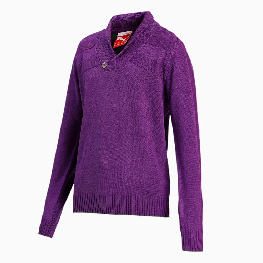PUMA SHAWL COLLAR SWEATER PLUM in Standard
