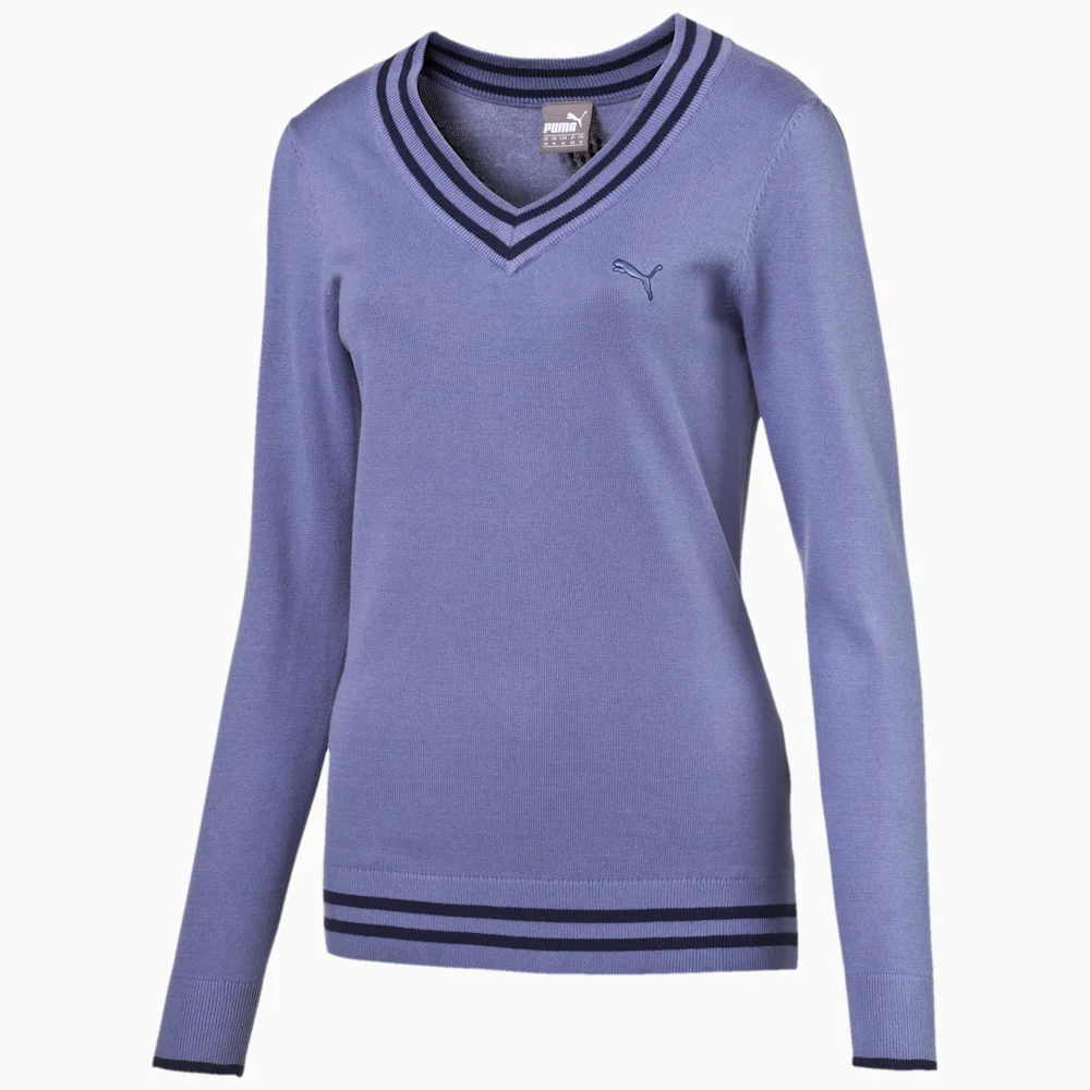 PUMA V NECK SWEATER BLEACHED DENIM in Standard