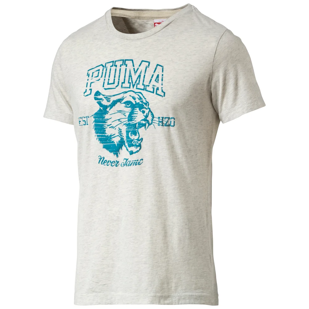 PUMA VARSITY GRAPHIC TEE ECRU HEATH in Standard