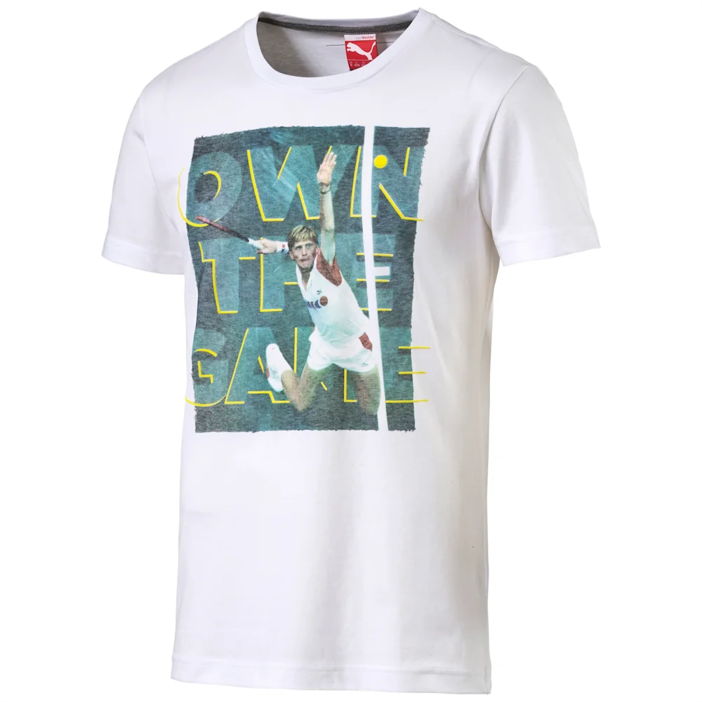 PUMA BECKER TEE WHITE-MEDIUM GRAY H in Standard