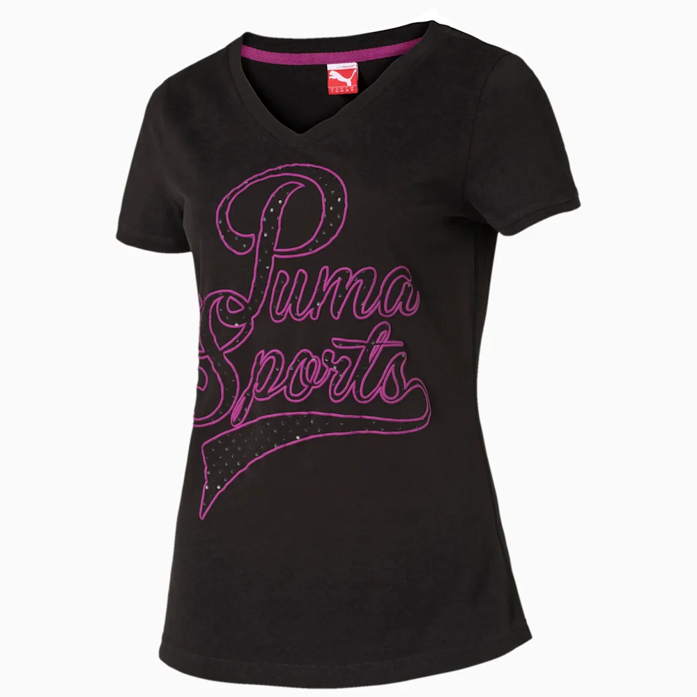 PUMA VARSITY TEE in BLACK