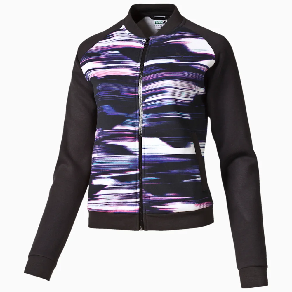PUMA BLURRED BOMBER SWEAT in BLACK
