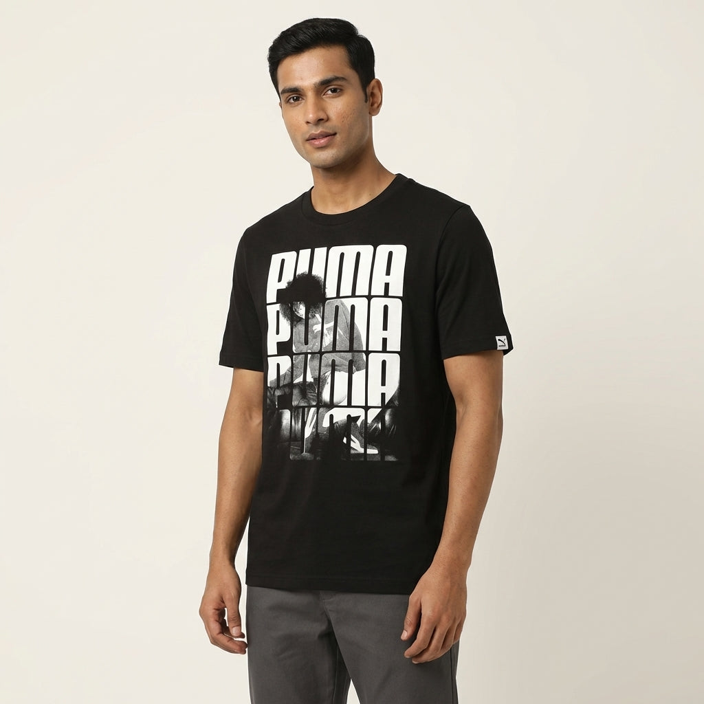 PUMA BRAND TEE in BLACK