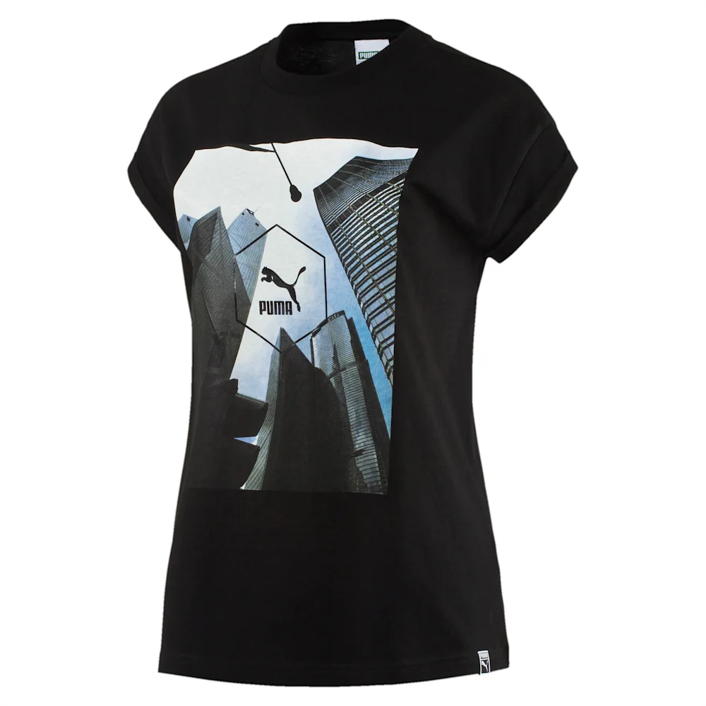 PUMA BRAND PLUS TEE COTTON in BLACK