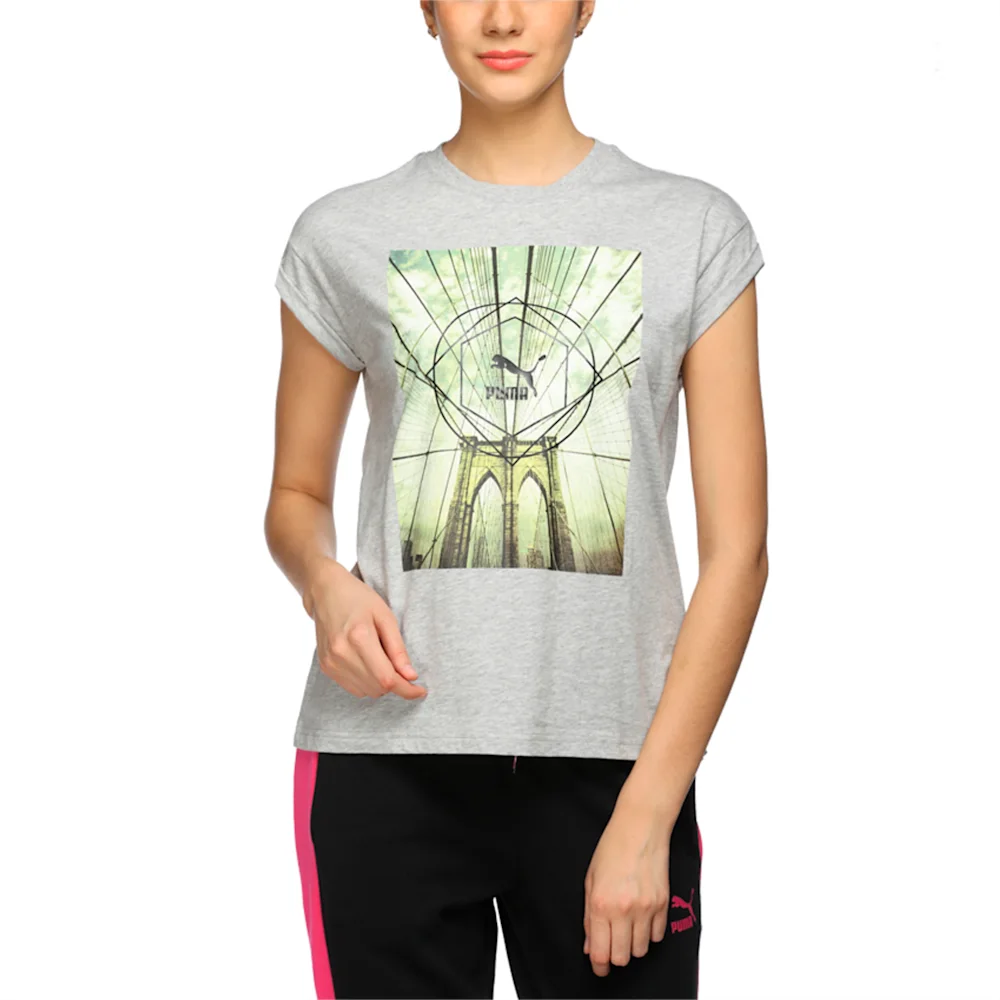 PUMA BRAND PLUS TEE LIGHT GRAY HEAT in Standard