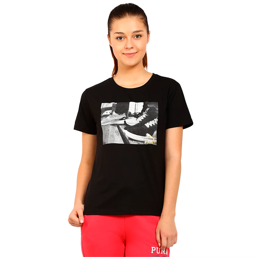 PUMA SNEAKER TEE in BLACK