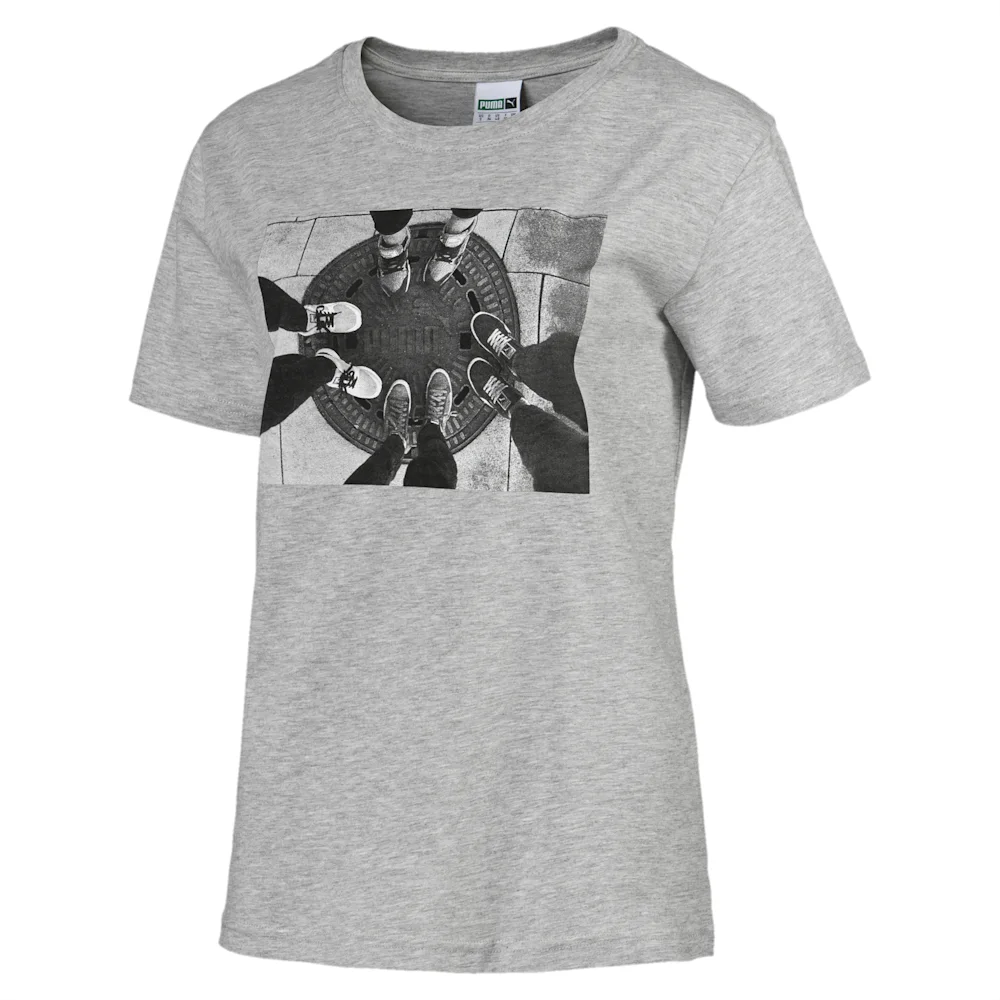 PUMA SNEAKER TEE LIGHT GRAY HEATHER in Standard