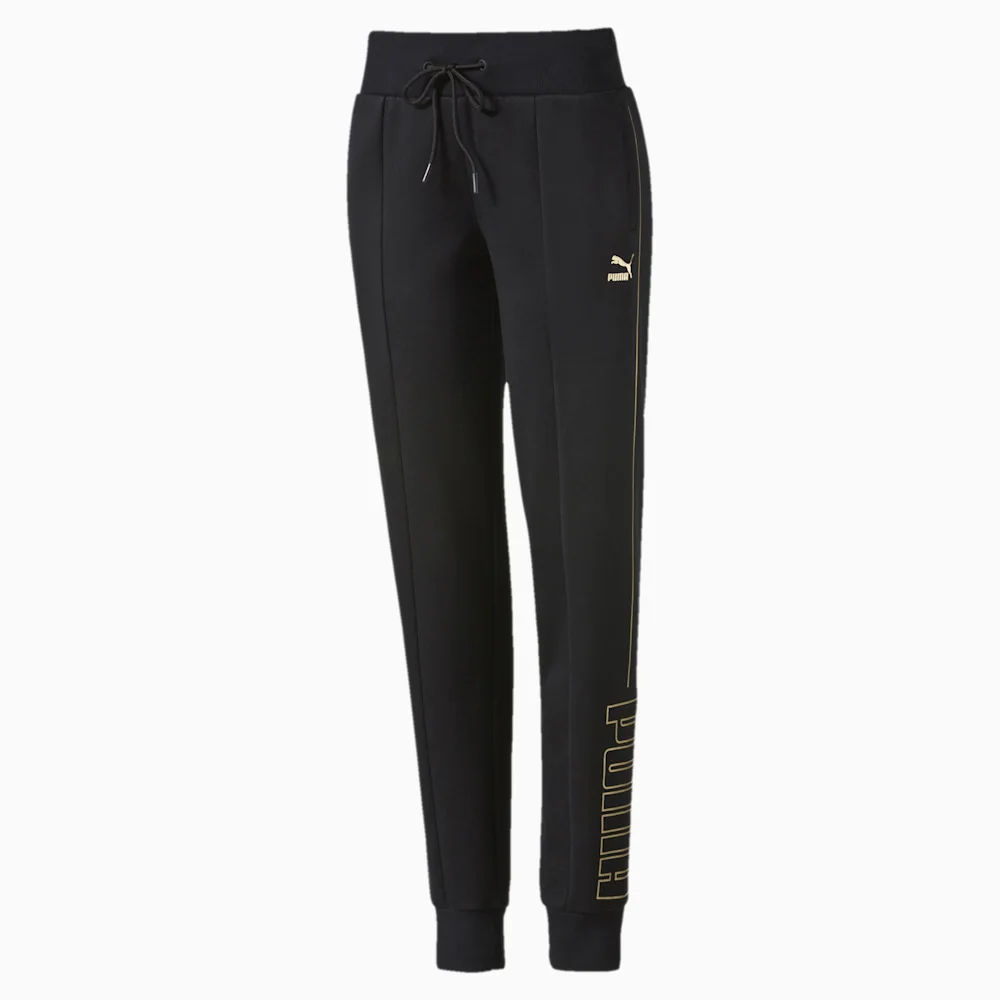 PUMA PRINT SWEAT PANTS in BLACK