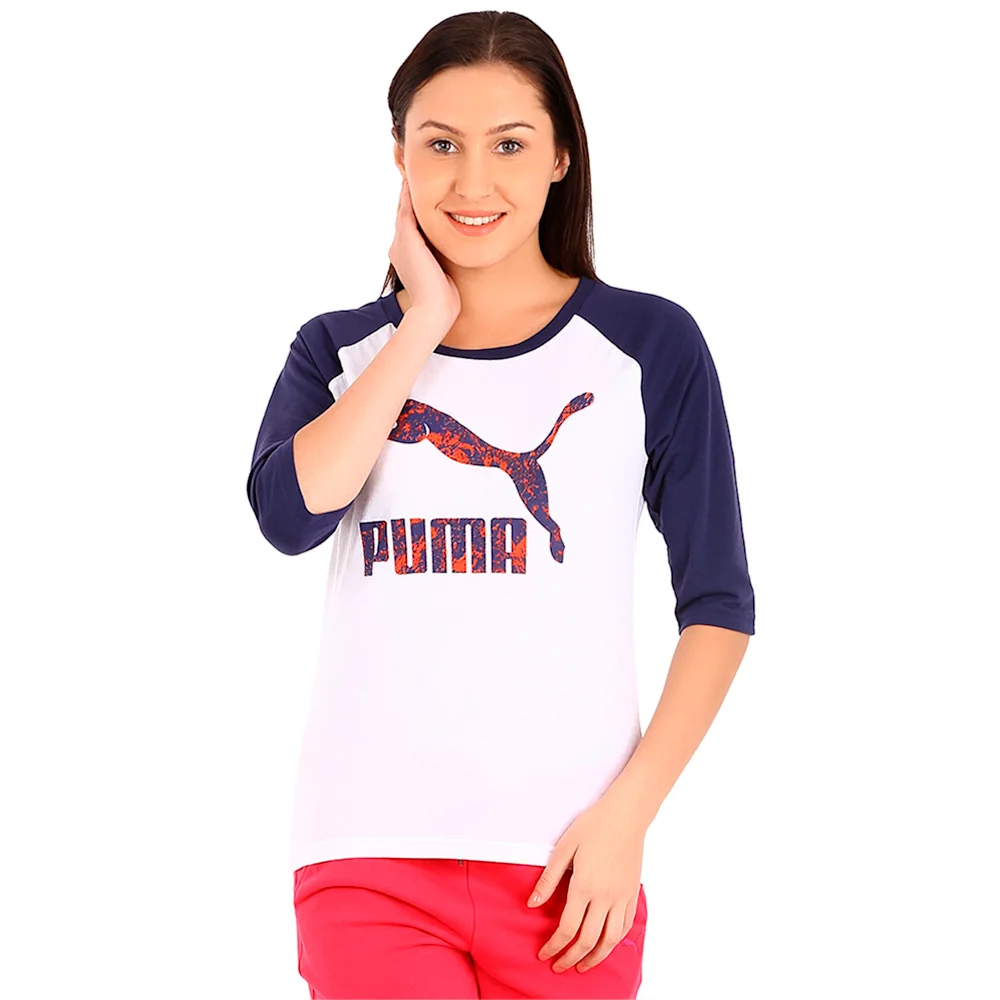 PUMA 3 4 RAGLAN TEE in WHITE