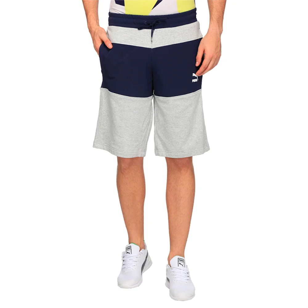 PUMA COLORBLOCK SWEAT BERMUDA MEDIUM GRAY HEA in Standard