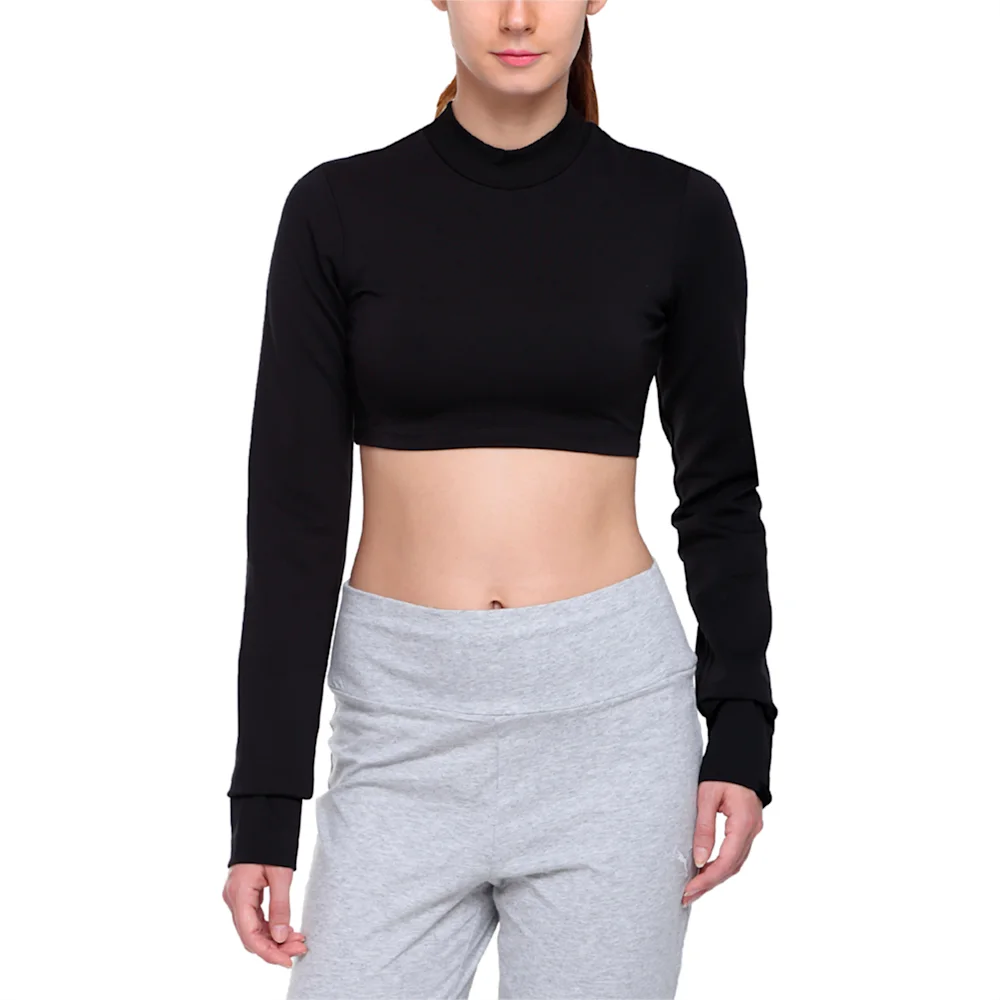 PUMA LS CROPPED MOCK NECK TOP in Standard