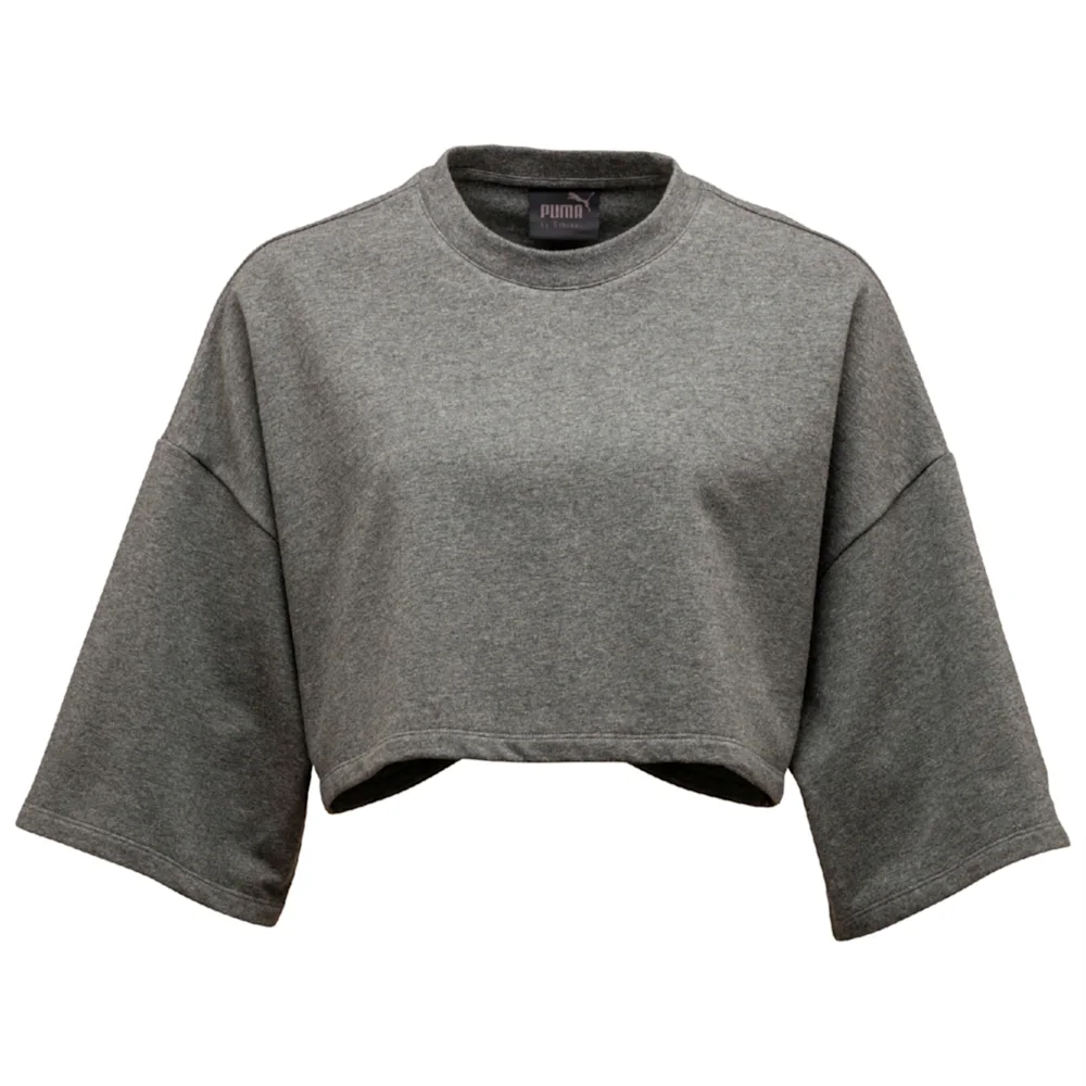 PUMA CROPPED CREW NECK T-SHIRT CHAR in Standard