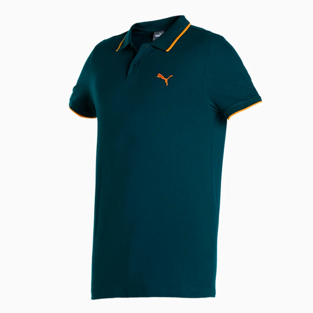 PUMA HALF-SLEEVES POLO NECK LOGO PRINT T-SHIRT in Standard