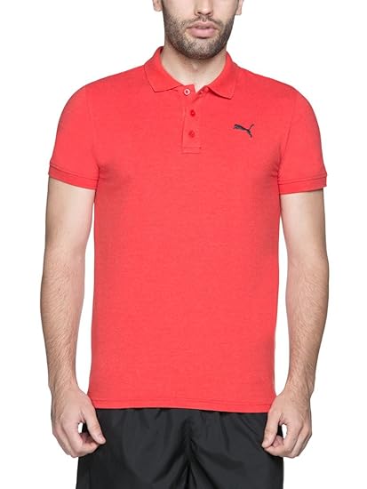 PUMA BAND COLLAR POLO in RED