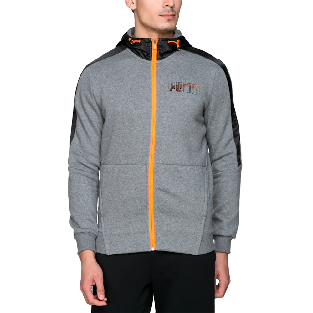 PUMA LUX FZ HOODY FL MEDIUM GR in Standard