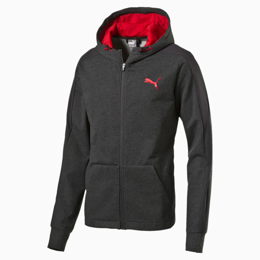 PUMA STRETCHLITE FZ HOODY DARK in GRAY