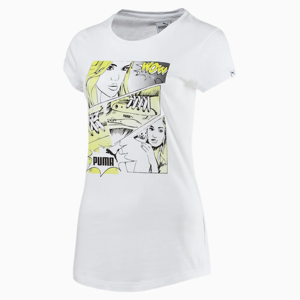 PUMA COMIC STRIP TEE in WHITE