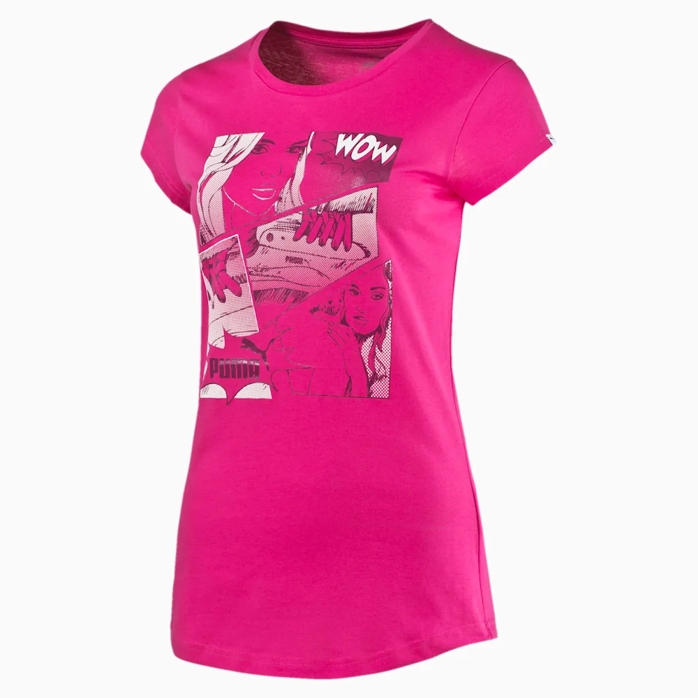 PUMA COMIC STRIP TEE FUCHSIA in PURPLE