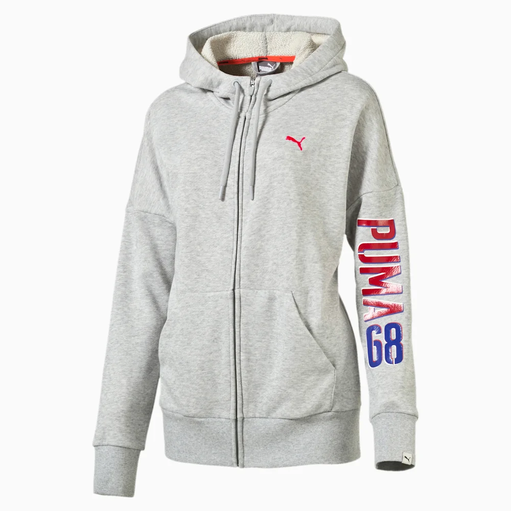 PUMA STYLE ATHL FZ HOODY W LIGHT GR in Standard