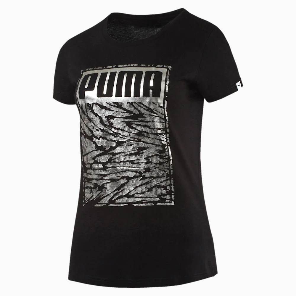 PUMA FOIL TEE COTTON in BLACK