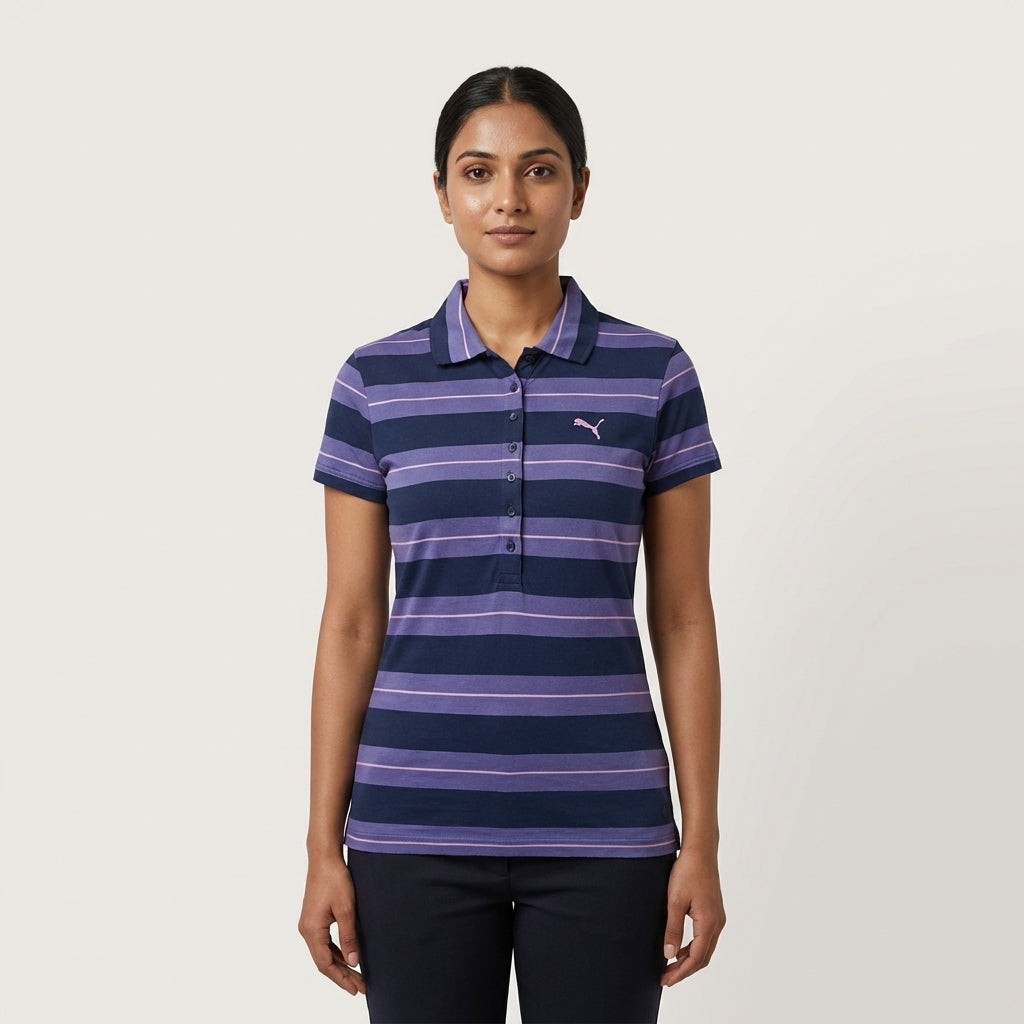 PUMA STRIPED POLO MEDIEVAL BLUE-VIO in Standard