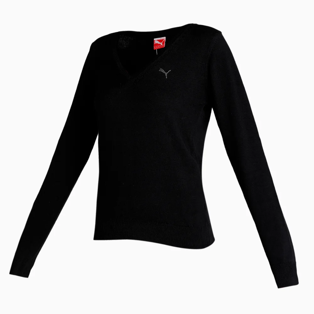 PUMA WNS SOLID L S SWEATER in BLACK