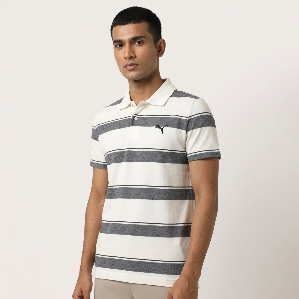 PUMA FUN S.CASUAL JACQUARD POLO WHI in Standard