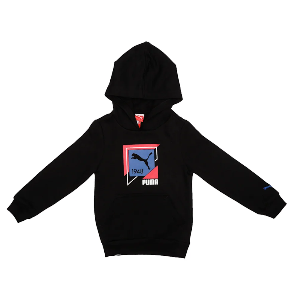 PUMA TD HOODED SWEAT, FLEECE in BLACK