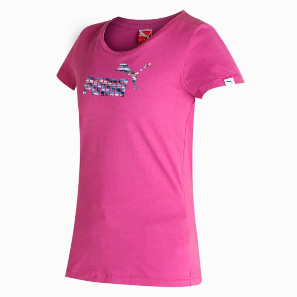 PUMA FUN LARGE LOGO TEE W VIVID VIO in Standard